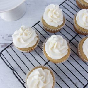 Almond Cupcakes on tray