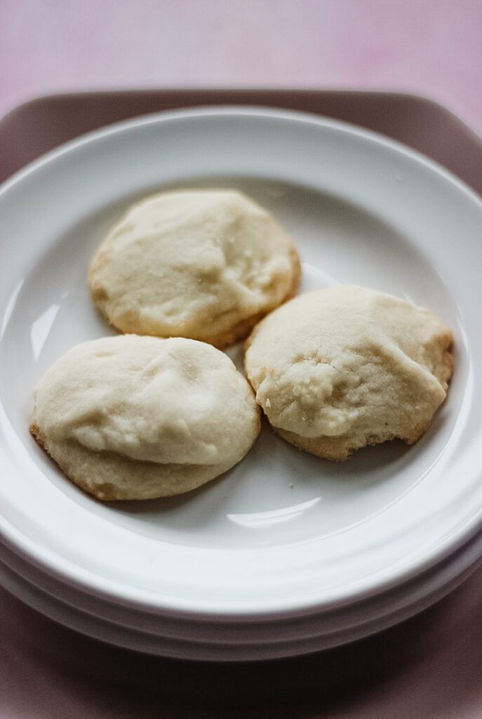 Classic shortbread recipe cooked and on a white plate