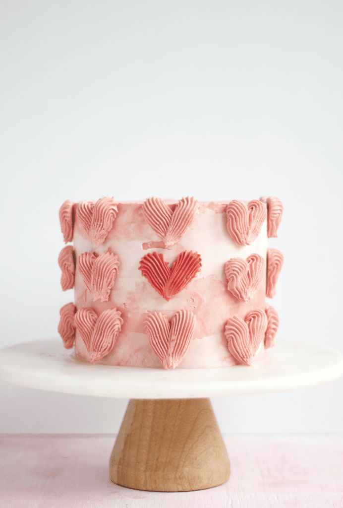 cake with hearts on it