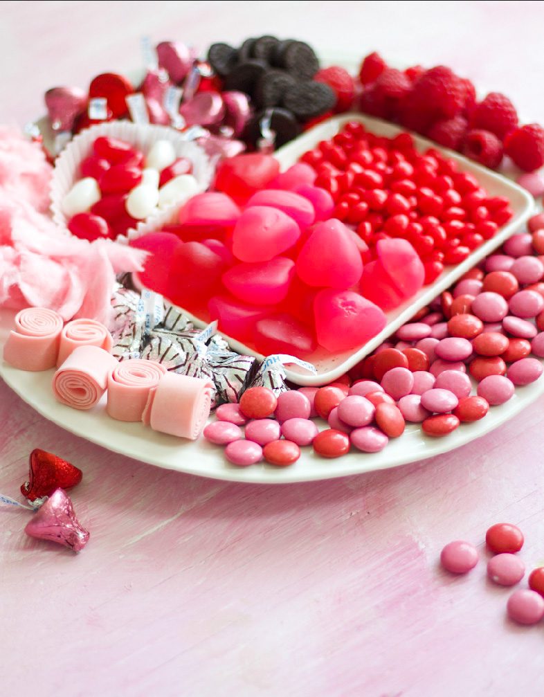 Valentine's Day board of candy