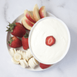 platter of fruit with dip