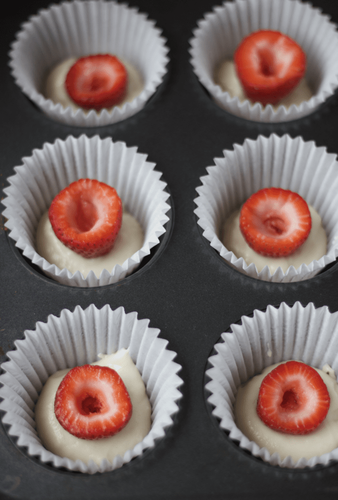 strawberry filled cupcake
