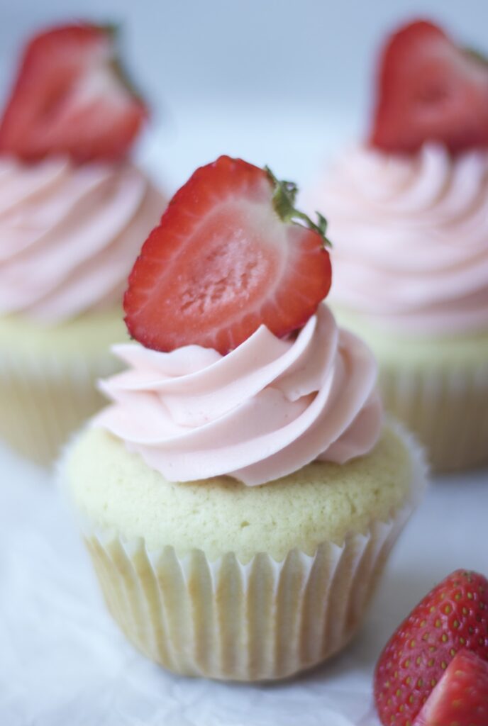 Small Batch Strawberry Filled Cupcakes - BAKED by Blair