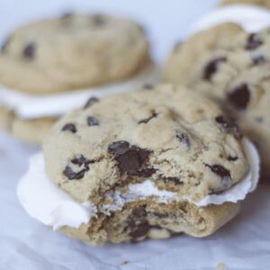 cookie sandwiches with a bite out