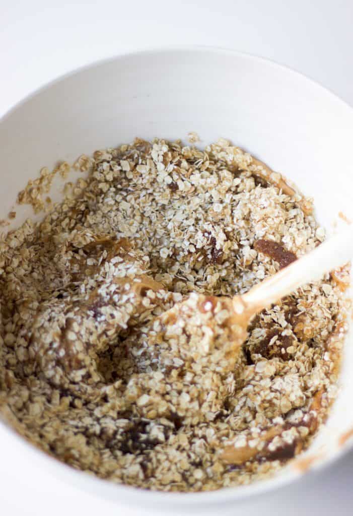 granola bar mixture in a bowl