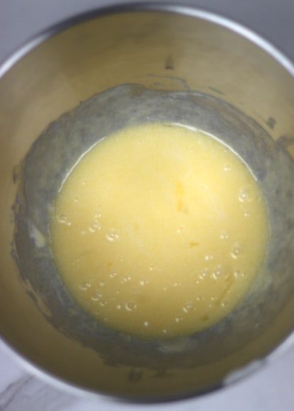 process shot of almond cupcake batter
