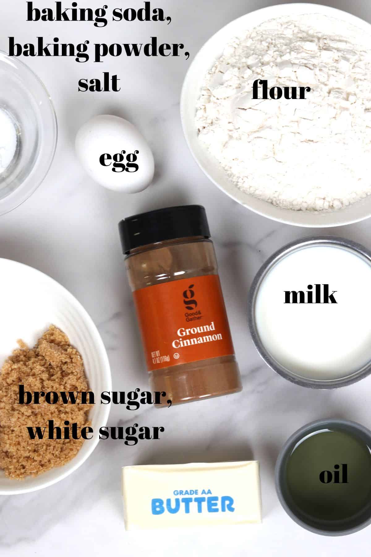 ingredients you need for cinnamon cupcakes