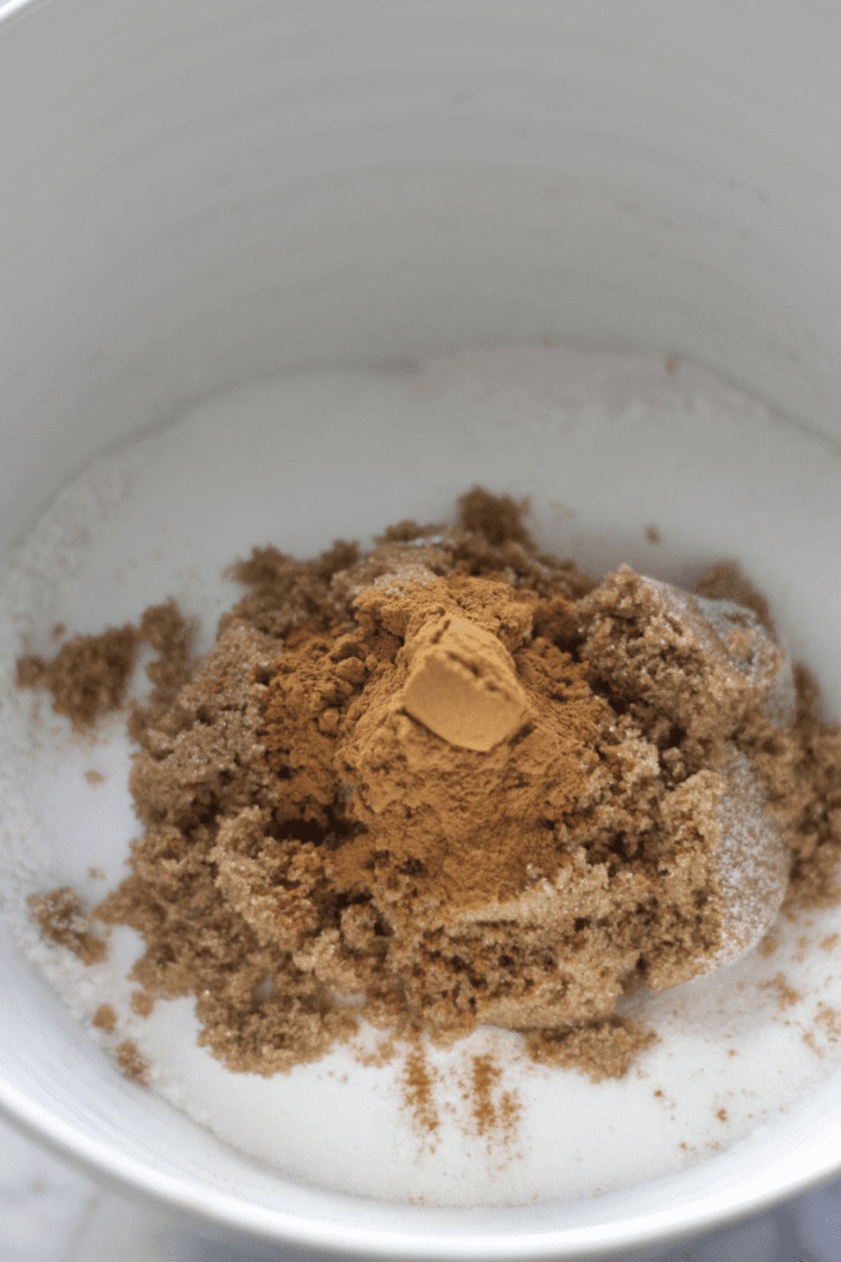 cinnamon brown sugar and flour in a bowl