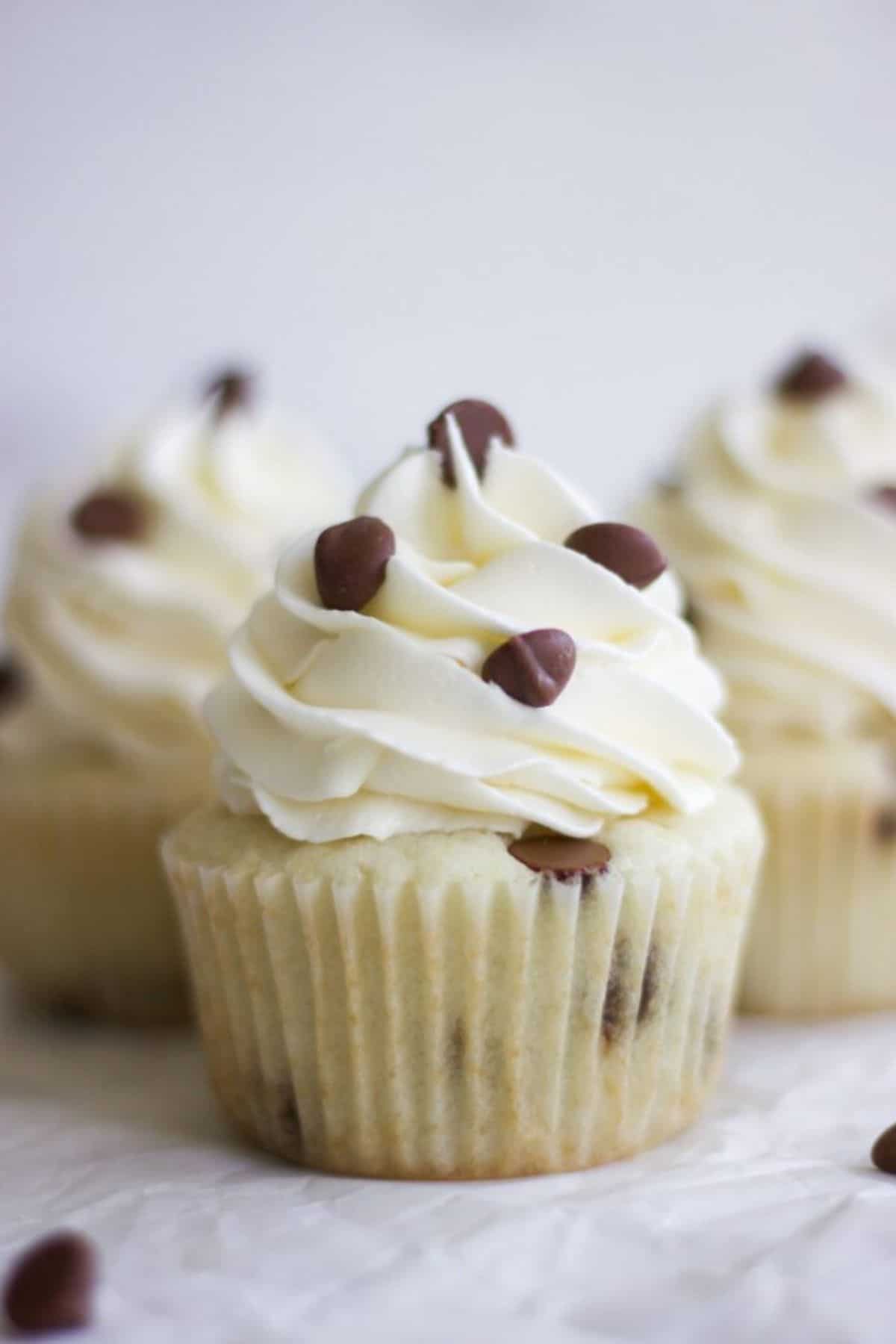 chocolate chip cupcakes on a plate