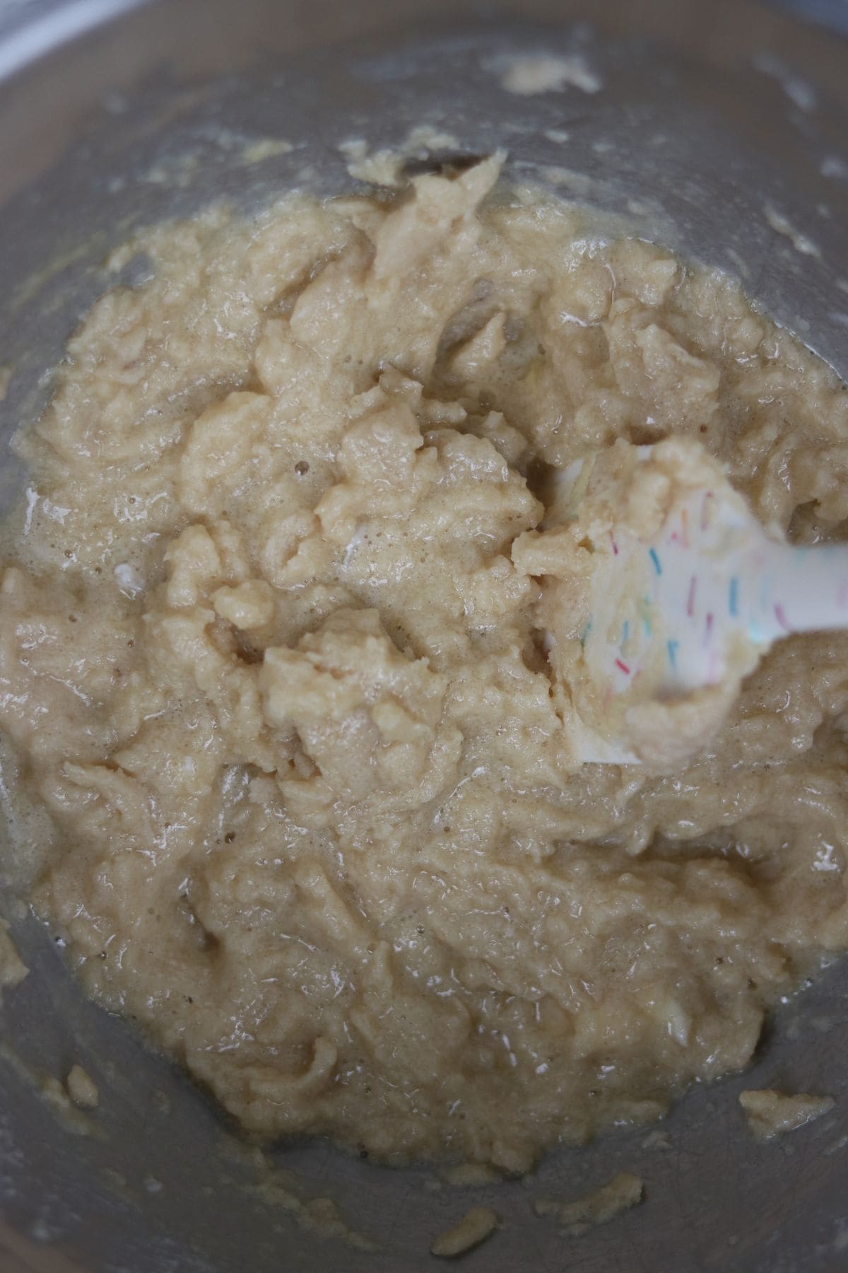 after added egg, vanilla, and milk