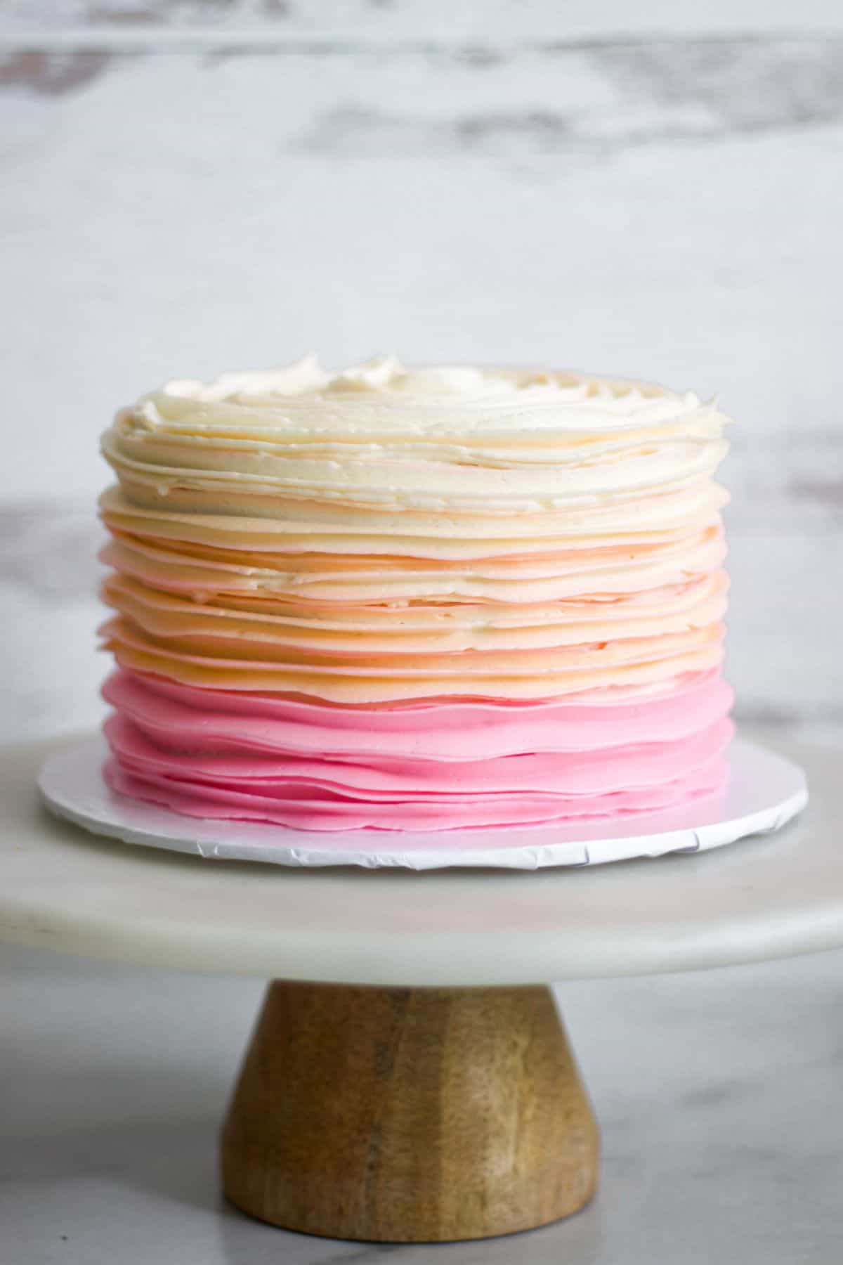ombre buttercream colored cake