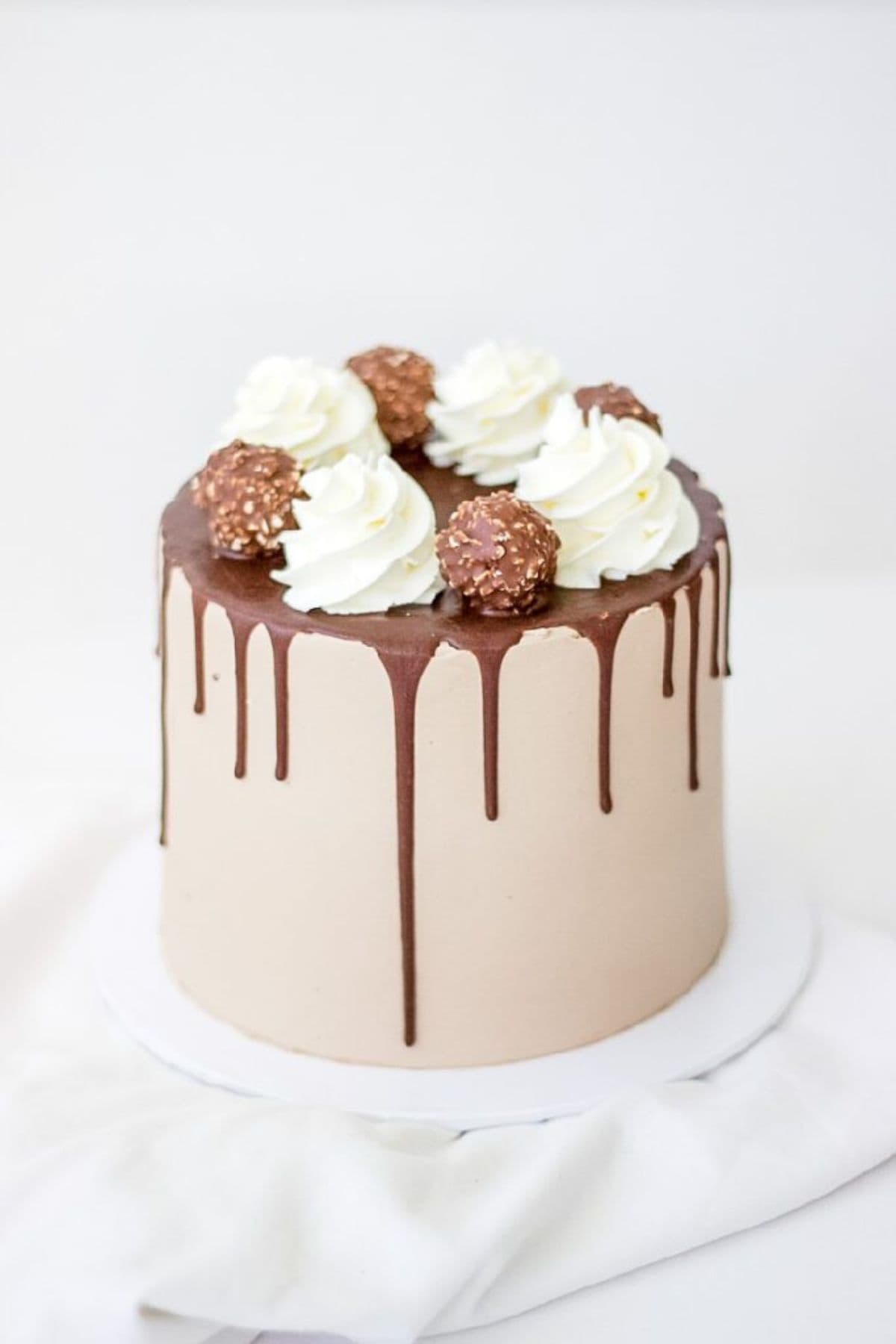 front view of nutella cake
