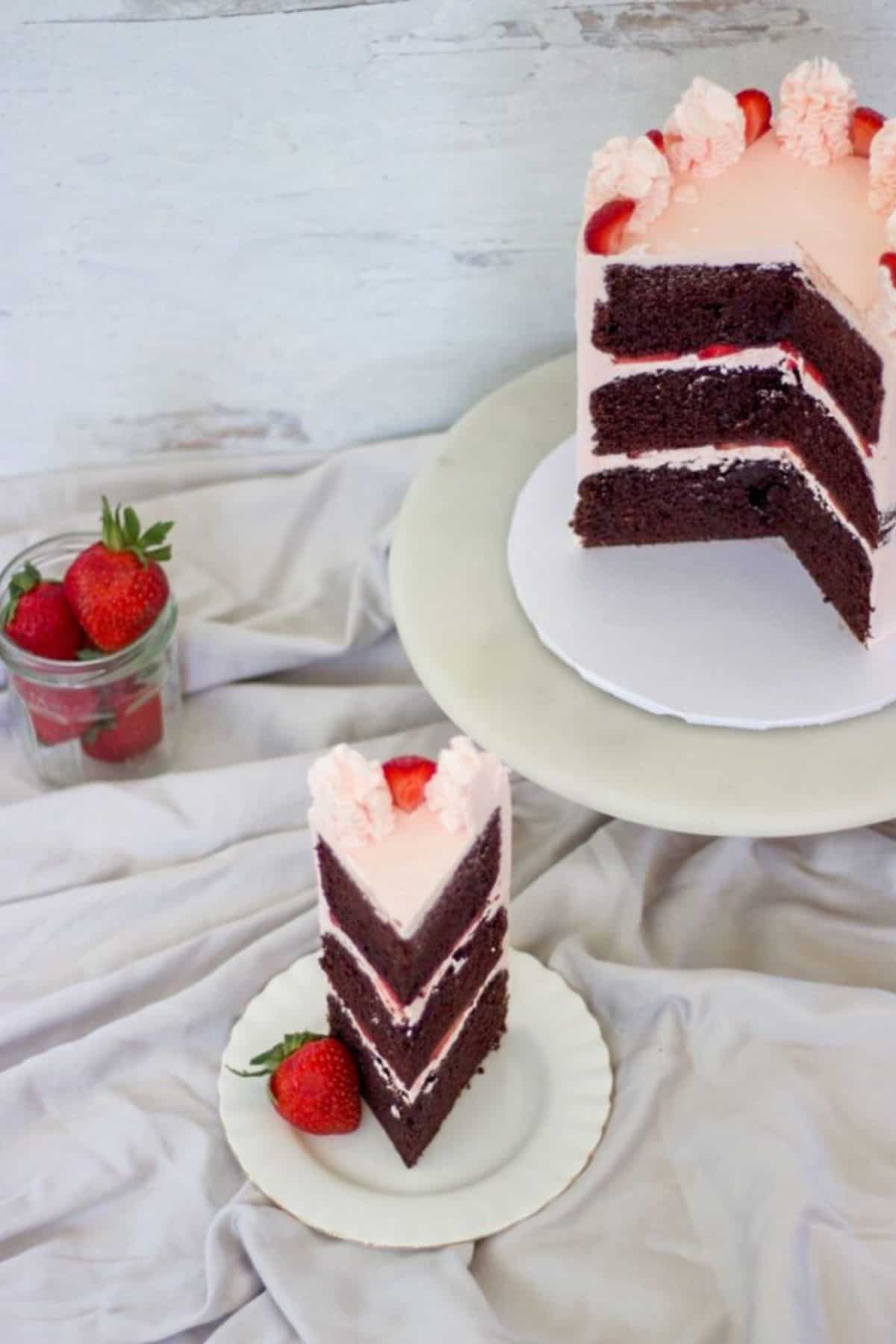 cake with a slice cut out