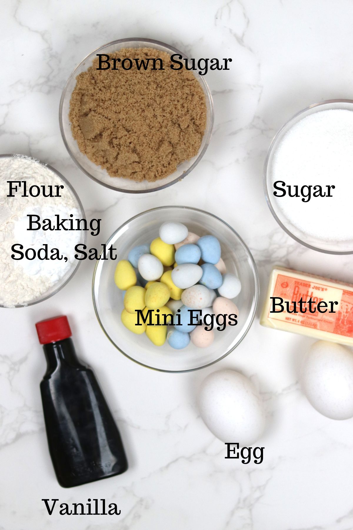 ingredients needed to make cadbury mini eggs cookies
